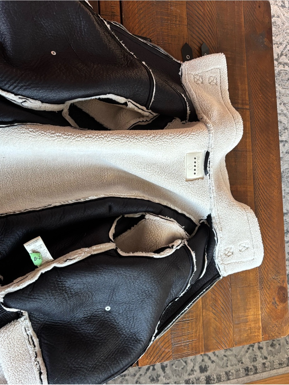 Blank NYC Cream & Black Teddy Aviator Jacket - Picture 8 of 12